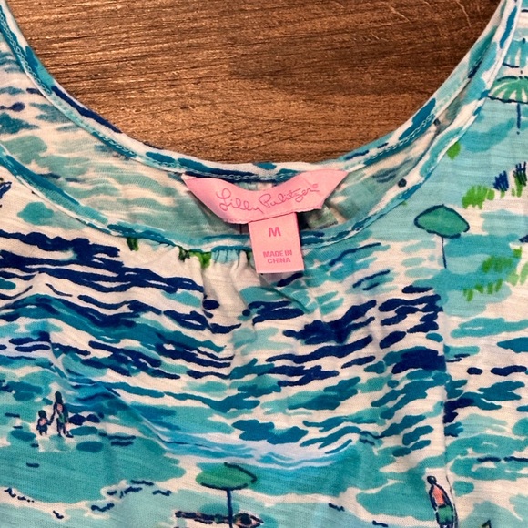 Lilly Pulitzer Kori Multicolor Blue High Tide Toile Sleeveless Cinch Waist Dress - Picture 4 of 9